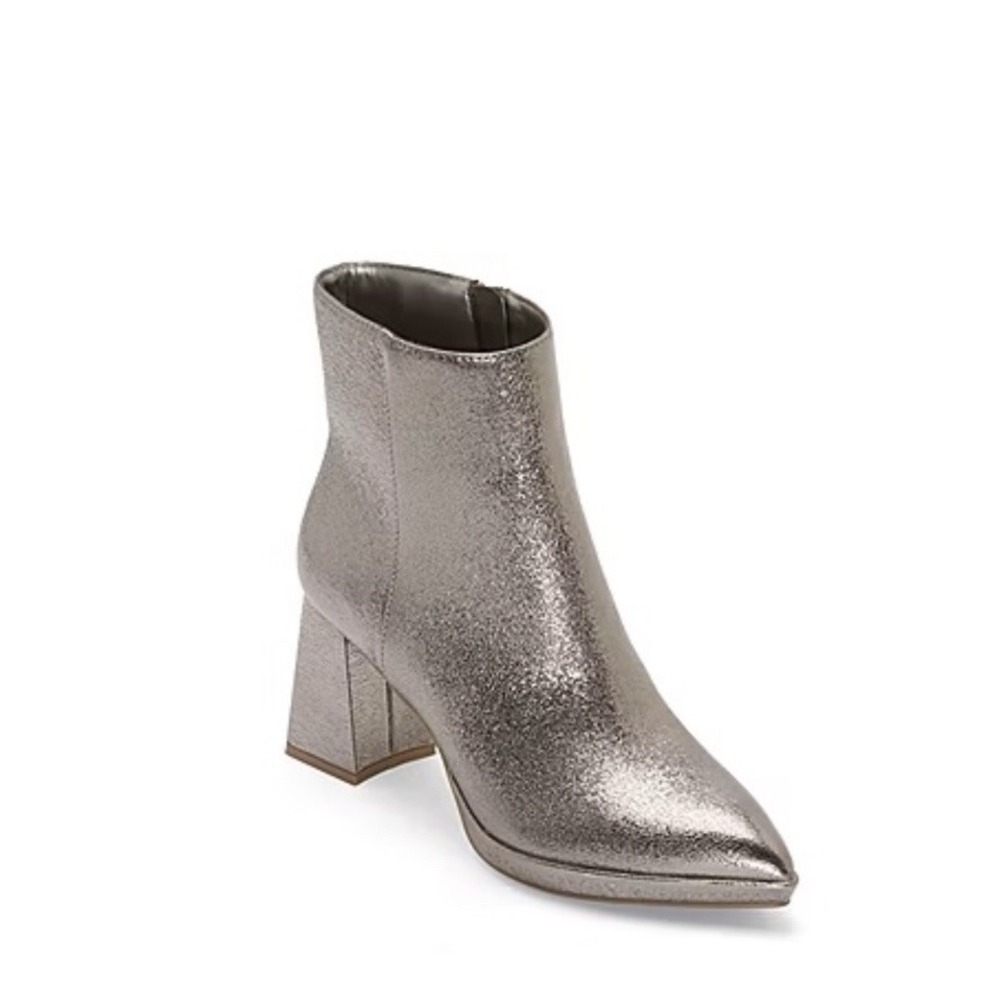 Worthington Womens Bannow Flared Heel‎ Booties Pewter Color Size 6M